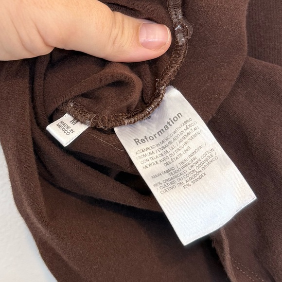 Reformation Lindy Top Cowl Neck Sleeveless Knit Blouse in Brown Size Medium - Picture 6 of 6